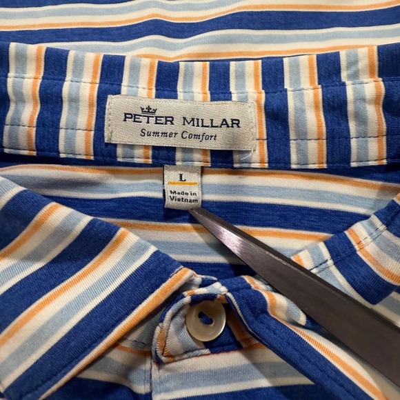 Bundle Peter Millar Summer Comfort Striped Polo Shirt K&N Cup Golf Mens Large - Picture 5 of 8